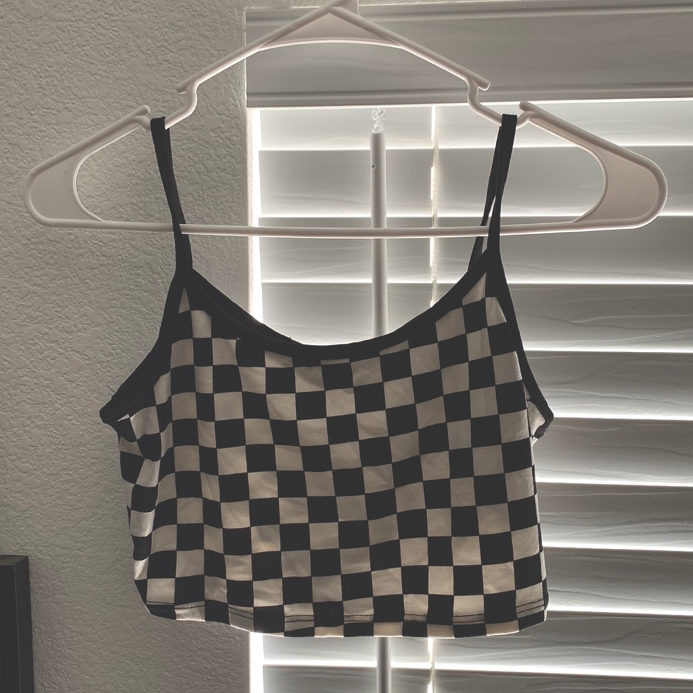 Women’s Checked Cropped Tank Top